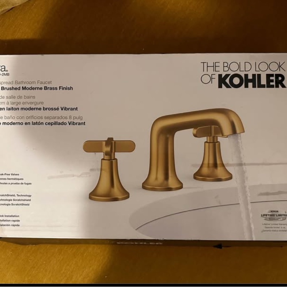NEW - IN BOX Kohler Brushed Moderne Brass Bathroom Faucet
